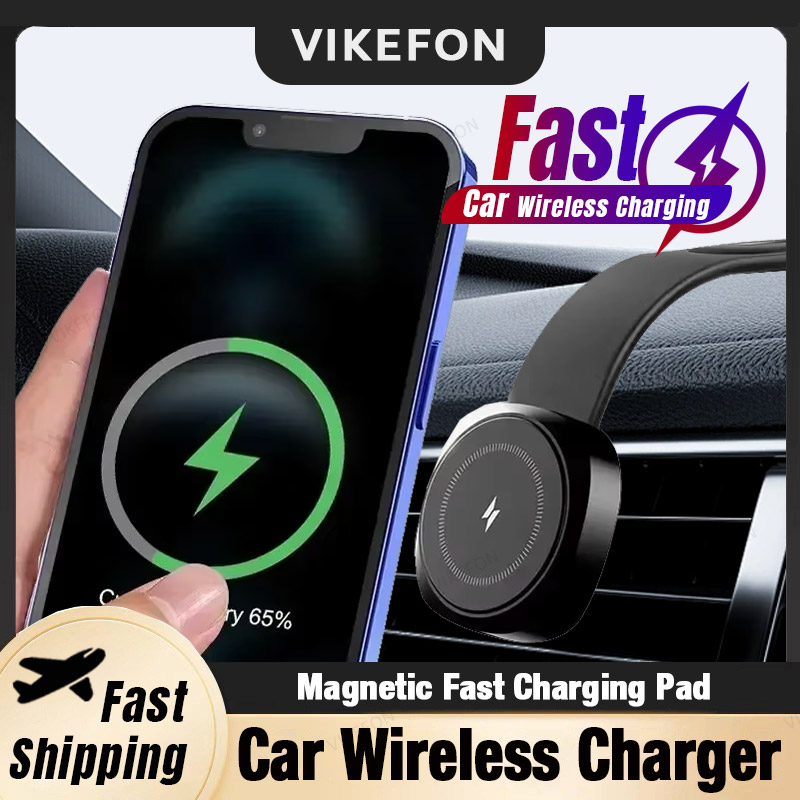 Wireless Car Charger Mount Fast Charging - รถ Magnetic Wireless Charger กาวสไตล์ปรับแดชบอร์ดเครื่องชาร์จโทรศัพท์สําหรับ Magsafe