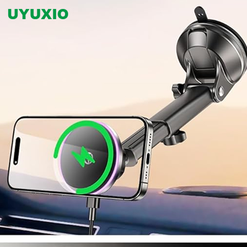 Wireless Car Charger Mount Fast Charging - UYUXIO 15W Fast CHARGING แท่นชาร์จในรถยนต์ไร้สายสำหรับ iPhone