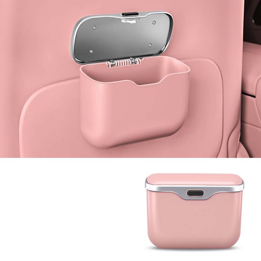 Waterproof Car Trash Can With Lid - ถังขยะในรถยนต์อเนกประสงค์ พร้อมฝาปิดแบบกด กันน้ำ กันรั่ว ถังเก็บของแบบแขวน ประหยัดพื้นที่