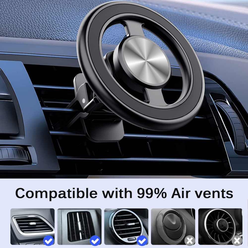 Magnetic Phone Holder For Car Vent - ที่ยึดโทรศัพท์มือถือในรถยนต์แบบแม่เหล็กขนาดเล็ก ที่หนีบช่องแอร์แม่เหล็กอเนกประสงค์ ขาตั้ง GPS สำหรับ iPhone