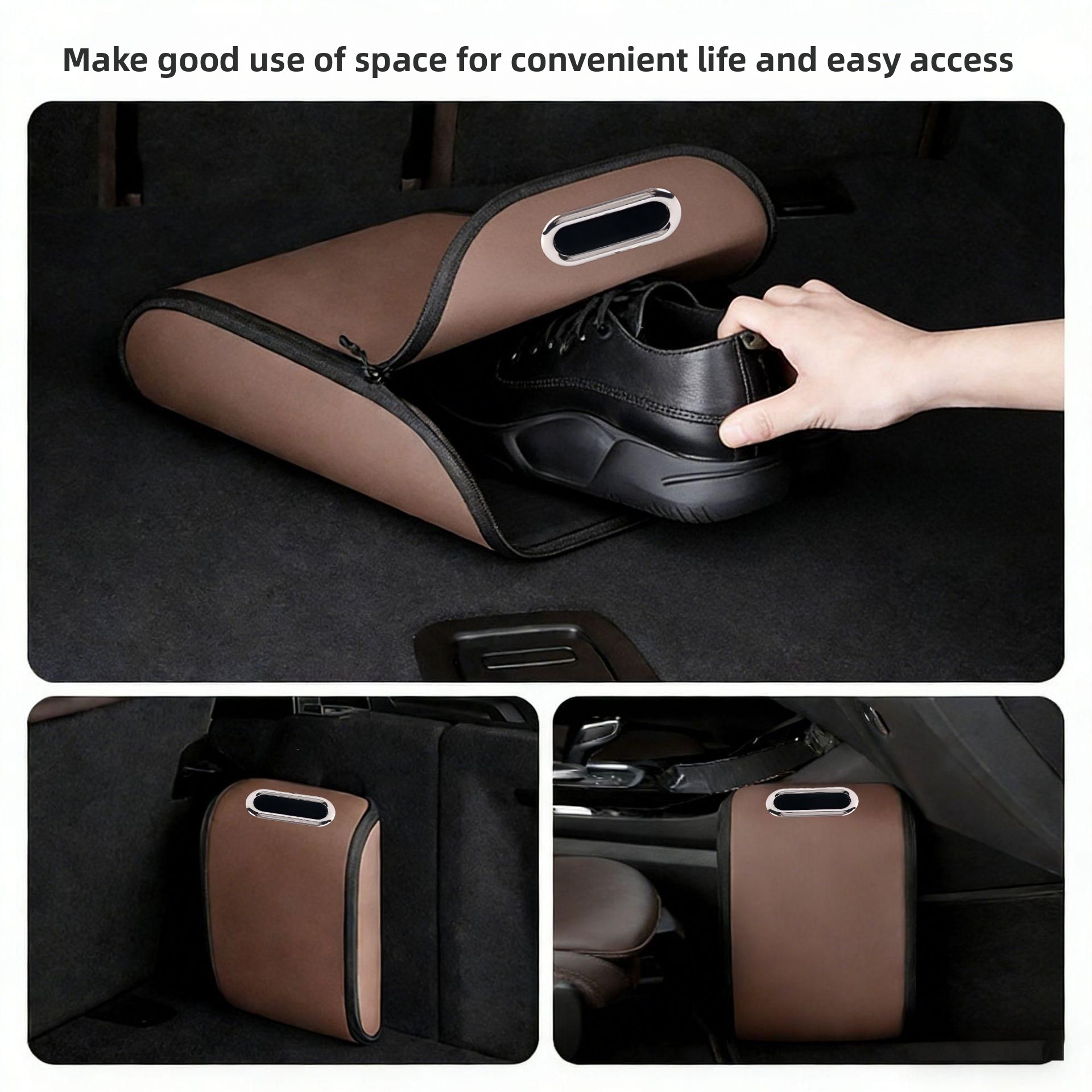 กระเป๋าเก็บของท้ายรถ หนัง PU ค - Car Trunk Organizer Foldable Storage Box บทวิจารณ์และราคา