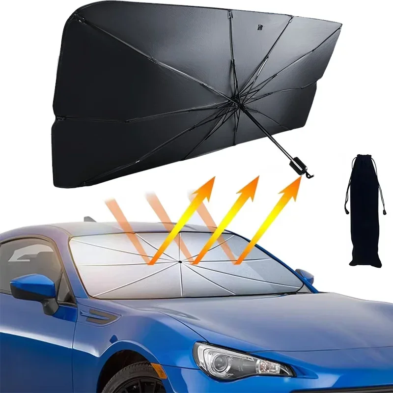 แผ่นบังแดดกระจกรถยนต์แบบพับได้ - Car Sunshade Windshield Umbrella Foldable บทวิจารณ์และราคา