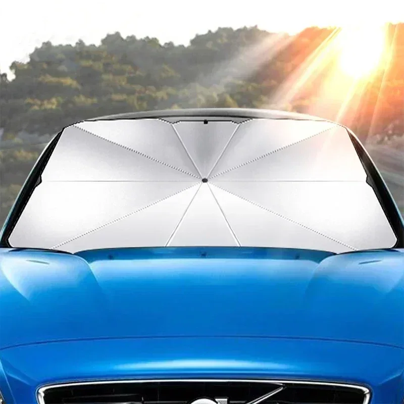 แผ่นบังแดดกระจกรถยนต์แบบพับได้ - Car Sunshade Windshield Umbrella Foldable บทวิจารณ์และราคา