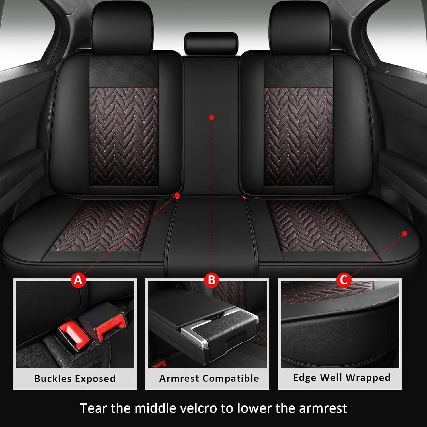 ชุดคลุมเบาะรถยนต์แบบสากล ครบชุ - Leather Car Seat Covers Full Set Universal บทวิจารณ์และราคา