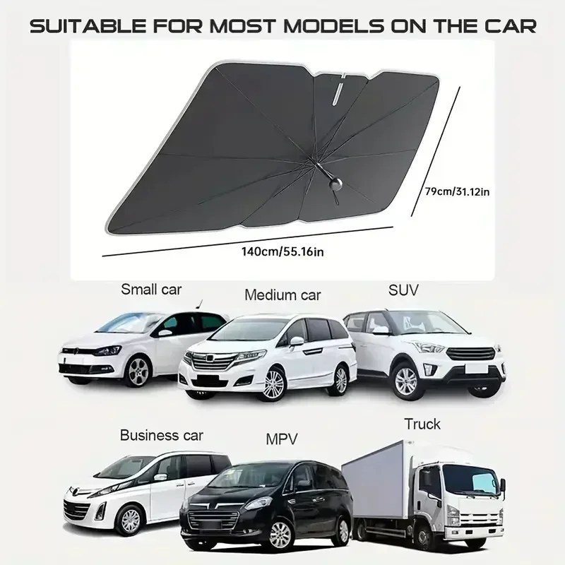 ร่มบังแดดรถยนต์ ร่มกันแดดหน้าร - Car Sunshade Windshield Umbrella Foldable บทวิจารณ์และราคา