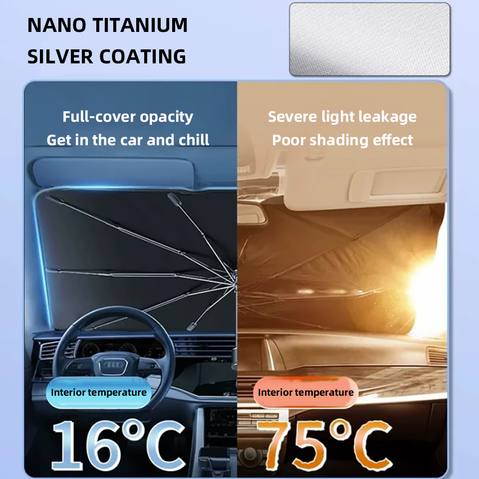 ร่มบังแดดรถยนต์แบบพับได้ ใช้ได - Car Sunshade Windshield Umbrella Foldable บทวิจารณ์และราคา
