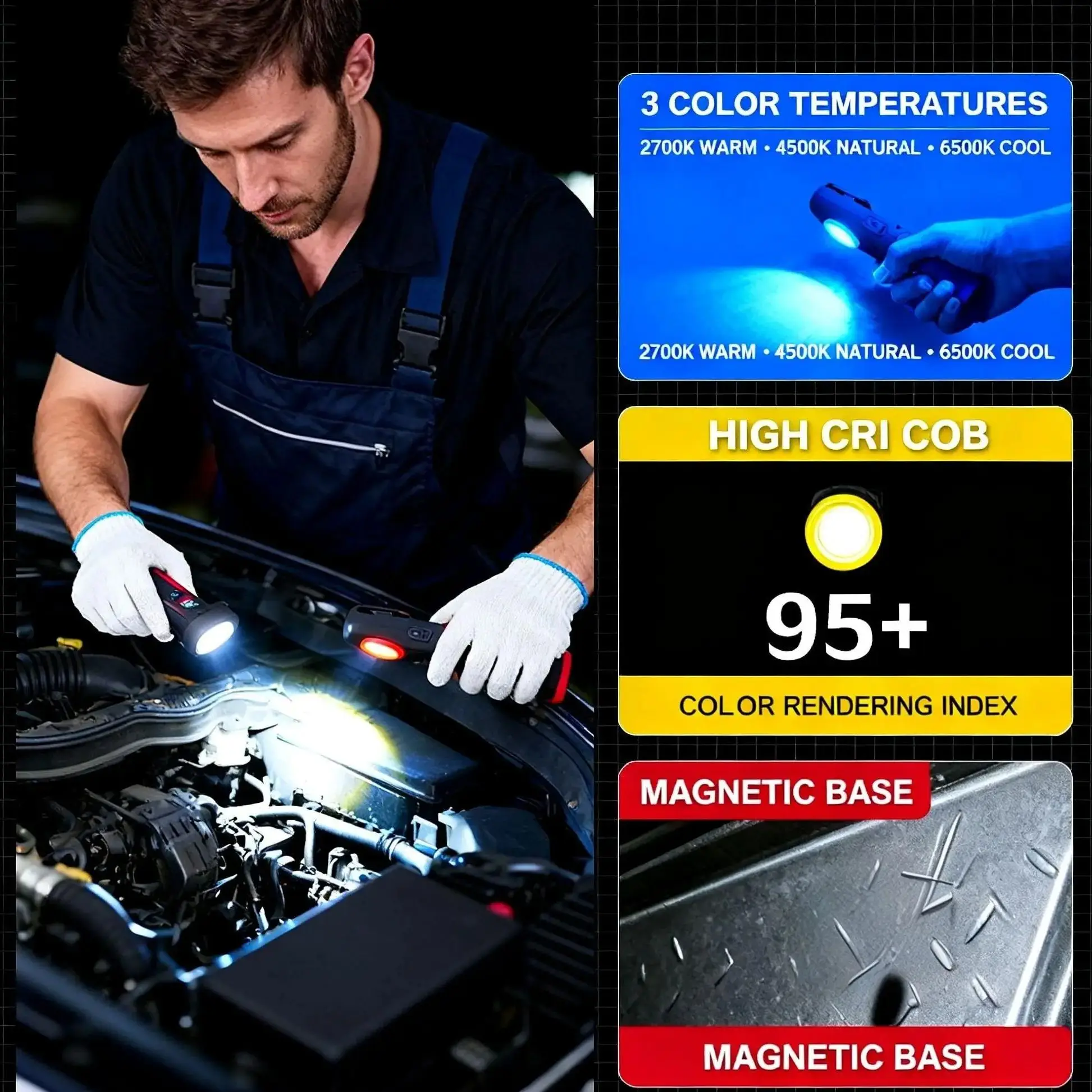 ไฟฉายพกพา FUNAYA สำหรับงานดูแล - Auto Repair Tools บทวิจารณ์และราคา