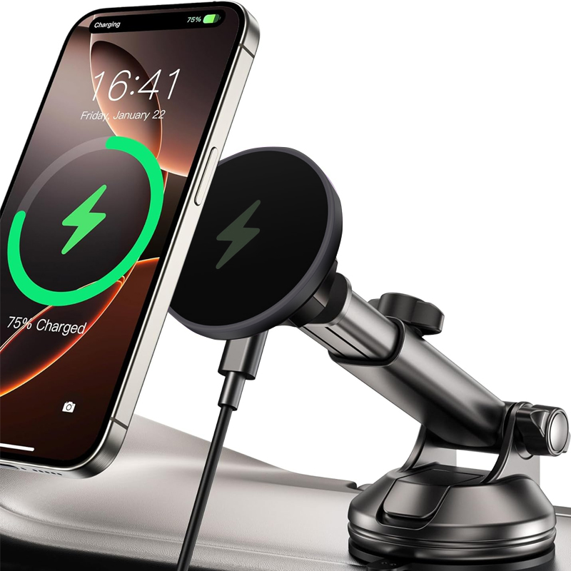 ที่ยึดโทรศัพท์ในรถยนต์แบบแม่เห - Wireless Car Charger Mount Fast Charging บทวิจารณ์และราคา
