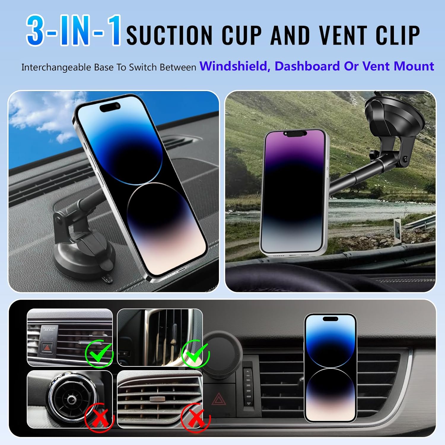 ที่ยึดโทรศัพท์ในรถยนต์แบบแม่เห - Wireless Car Charger Mount Fast Charging บทวิจารณ์และราคา