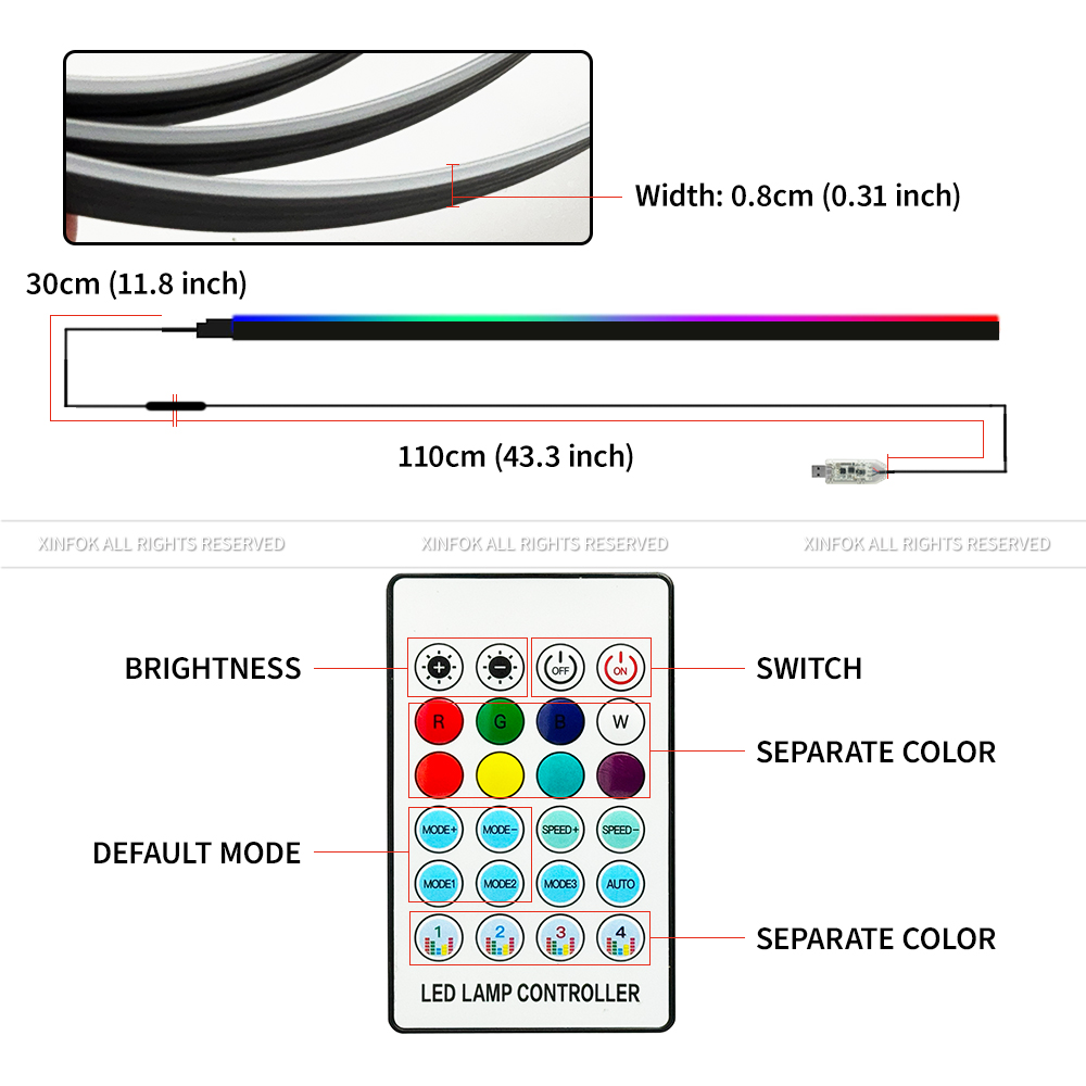 ไฟตกแต่งภายในรถยนต์แบบ LED RGB - Led Ambient Interior Car Lights App Control บทวิจารณ์และราคา