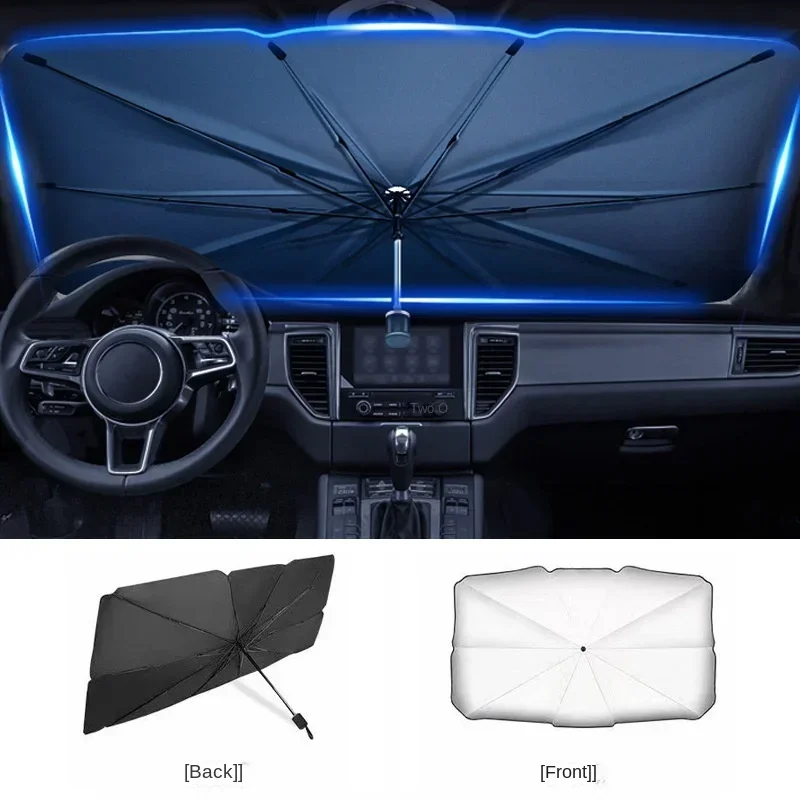 ร่มบังแดดรถยนต์แบบพกพาสำหรับกร - Car Sunshade Windshield Umbrella Foldable บทวิจารณ์และราคา