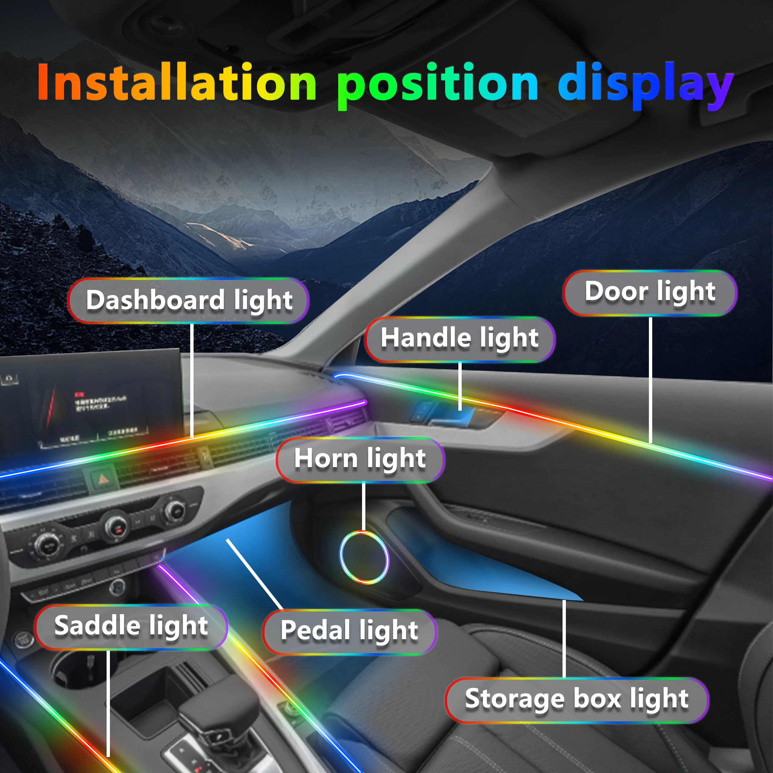 ชุดไฟตกแต่งภายในรถยนต์สำหรับ T - Led Ambient Interior Car Lights App Control บทวิจารณ์และราคา