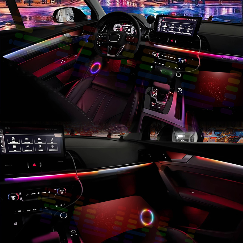 ชุดไฟตกแต่งภายในรถยนต์สำหรับ T - Led Ambient Interior Car Lights App Control บทวิจารณ์และราคา
